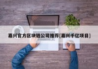 嘉兴官方区块链公司推荐[嘉兴千亿项目]